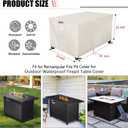 Fire Pit Cover Rectangular 52 Inch - Waterproof Outdoor Fire Table Cover Rectangle Heavy Duty, 600D Patio Propane Gas Firepit Cover Rectangular Tear Weather Resistant - 52 x 24 x 25 Inch Beige