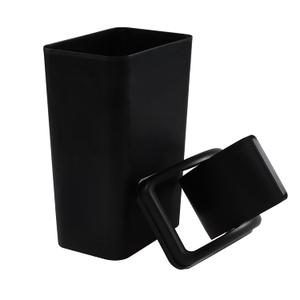 3.5 Gallon Slim Plastic Trash Can with Swing Lid, 14 L Small Garbage Can, Black