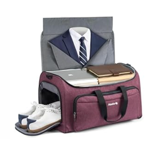 Hanke Carry on Garment Bags for Travel,Convertible Duffle Bag Luggage Bag Weekend Bag with Shoe Compartment,2 in 1 Hanging Suitcase Suit Bag for Men Women, Purple