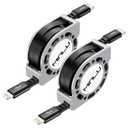 MINLU USB Type C to Lightning Cable 4Ft 2Pack, Retractable iPhone Charger Fast Charging for Retractable Car USBC iPhone Cord for iPhone14/13/12/11 Pro Max/XS/XR/X/iPad/CarPlay