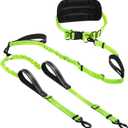 Hands Free Leash for 2 Large Dogs, No Tangle Waist Walking Bungee Leash, 6-8 FT Dual Dog Leashes(50-150 lbs)