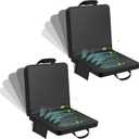 Zubebe 2 Pack Cooling Stadium Seats Camping Chair with Fan and USB 3 Level Adjustable, Cooling Seat for Bleachers with Back Support Foldable for Summer Outdoor Sport Event Camp Beach Fishing Portable