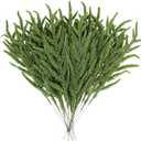 24Pcs Artificial Pine Branches Plastic Faux Greenery Pine Picks for Wreath Garland Craft DIY Party Christmas Decor (Green, 24Pcs)