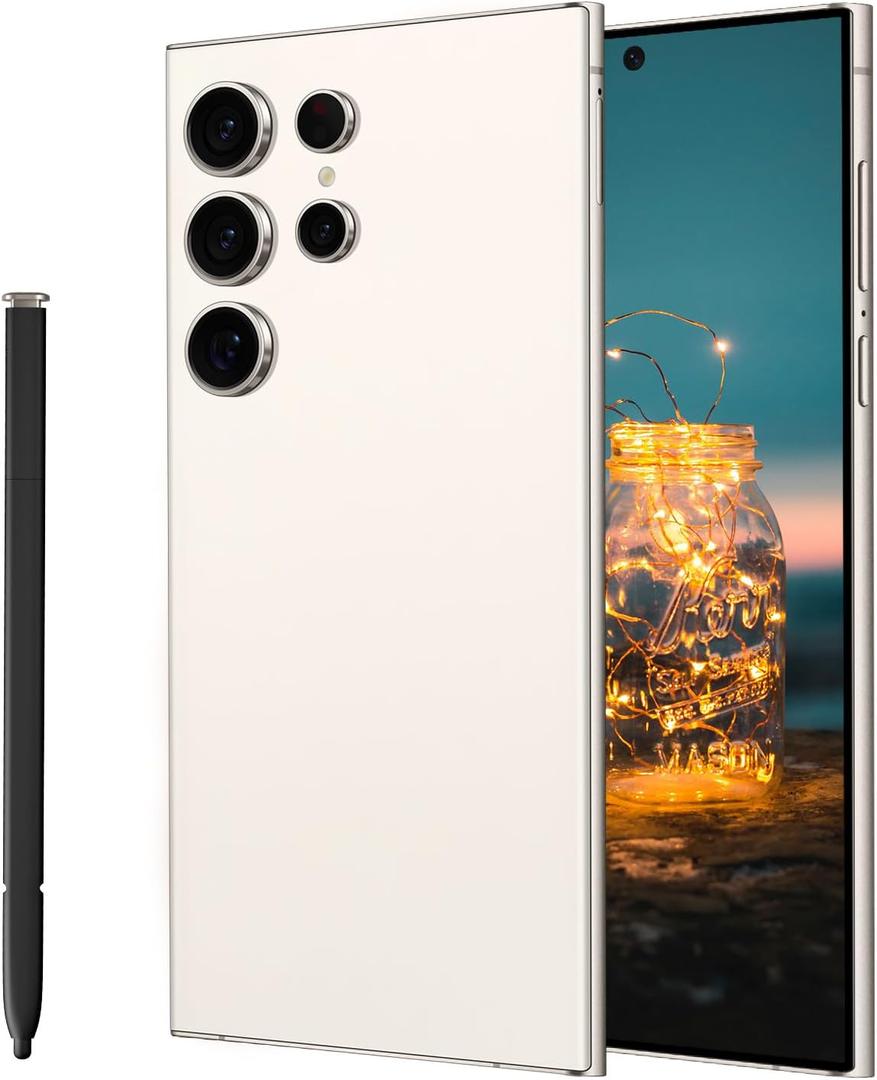 C24 Ultra 5G Smartphone,6+256GB Unlocked Phone, Android 13.048+108MP Zoom Camera,6.8" HD+ Display, Long Battery Life 6800mAh,Dual SIM 5G Cell Phone, Dual SIM,Build-in Pen Phone (White)
