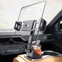 eSamcore Tablet Holder for Recliner & Car Cup Holder, [Unobstructed Cup Holder Mount] for iPad with Flexible Base, 360 Rotatable Deep Clamp Compatible with 6-11 iPad, iPhone, Foldable Phones