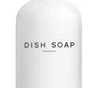 White Glass Dish Soap Dispenser for Kitchen Sink by Brighter Barns - Modern Kitchen Soap Dispenser Set - Refillable Glass Bottle with Pump - Neutral Minimalist Home Decor in Airbnb, Restaurant (White)