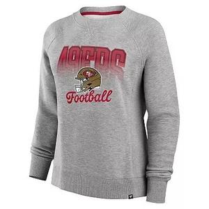 Fanatics Game Day Sweatshirts for Women Football Fan Sweatshirt Letter Graphic Print Pullover Crewneck Long Sleeve Top Grey,Women's Xl