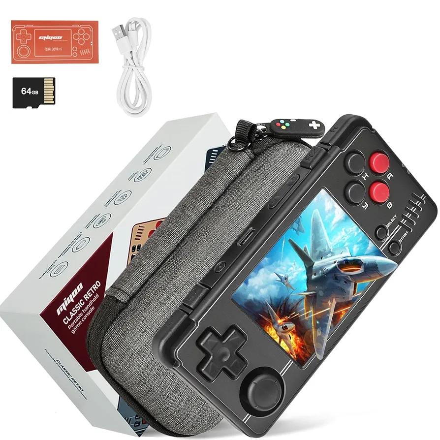 ARTIVIEW Miyoo A30 Retro Handheld Game Console, Portable Linux Emulator with 64GB Storage, 2.8" IPS Screen, Black