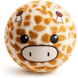 Silent Indoor Soccer Balls for Toddlers 1-3, Inflatable Soft Plush Baby Toddler Soccer Ball Toys Gifts for Kid 3-5 Year Old Boy Girl First Birthday Gift (Giraffe, Pump Include)
