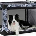 36 Inch Collapsible Dog Crate for Large Dogs - Portable Dog Travel Crate Soft Sided with Breathable Mesh Windows, Foldable Dog Kennel for Indoor and Outdoor, Camo (36.0"L x 25.0"W x 25.0"H, Camo)