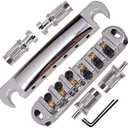 JD.Moon Roller Saddle Bridge ABR-1 Tune-o-matic Bridge Tailpiece Bridge For Les Paul Guitar (Chrome)
