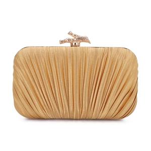 Freie Liebe Clutch Purses for Women Evening Bag Pleated Clutch Bag with Chain for Wedding Party