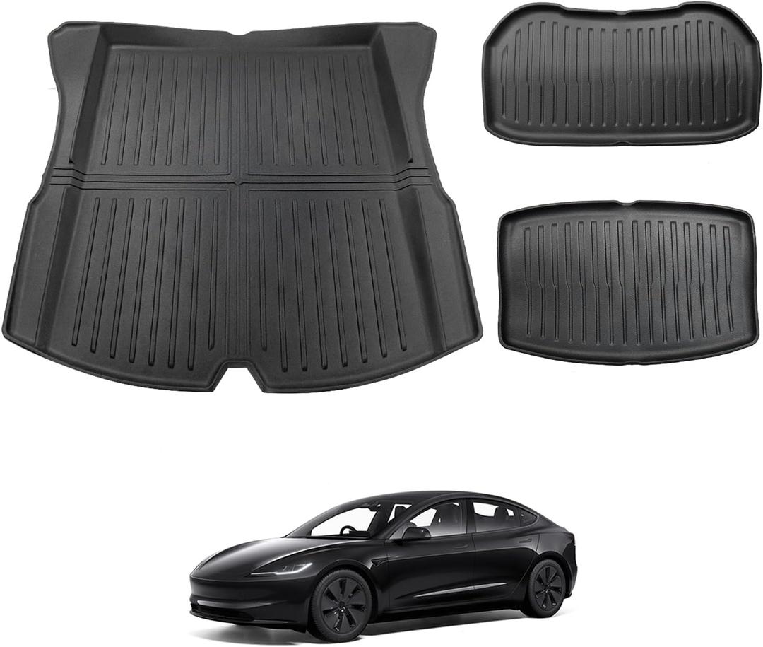BestEvMod for Refreshed Model 3 Highland Cargo Liner Mat & Frunk TPE Protector Liner Compatible with 2024 2025 Refreshed Tesla Model 3 Highland Accessories (Trunk+Lower Trunk+Frunk Mat) BestEvMod for Refreshed Model 3 Highland Cargo Liner Mat & Frunk TPE Protector Liner Compatible with 2024 2025 Refreshed Tesla Model 3 Highland Accessories (Trunk+Lower Trunk+Frunk Mat)