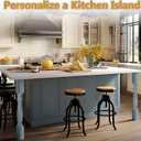 DoubleFill 2 Pcs Unfinished Kitchen Island Legs Farmhouse Solid Wood Table Legs Rubberwood Replacement Raised Panel Cabinet Column (35.4" H X 3.7" W X 3.7" D, Elegant Style)