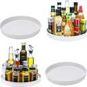 Amolliar Lazy Susan Organizer, Tray for Household Purpose, Metal Rotating Turntable for Cabinet, Kitchen, Fridge, Pantry Storage, Vanity, Spice Rack Condiment, Under Sink Organizer, White 10" 4 Pack