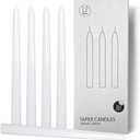 12 Pack White Taper Candles, 10 Inch Unscented Long Taper Candles White, Low Heat Romantic Candles for Couples, Wedding, Home Decoration, Dinner
