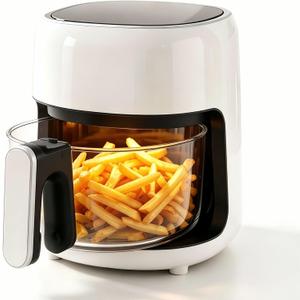 3.8QT Small Glass Air Fryer, Non-Toxic BPA-Free Glass Bowl, Compact