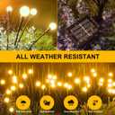 Solar Lights Outdoor - Upgraded 4-Pack of 32 LEDs Solar Garden Light,IP65 Waterproof Outdoor Decor Solar Firefly Lights for Yard,Pathway Decoration,Unique Gifts for Women and Grandma (Warm White)