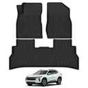 Falafa Floor Mats for Chevy Trax 2024 2025 & Buick Envista, All Weather TPE Heavy Duty Floor Liners, 1st and 2nd Row Full Set Car Mats, Black