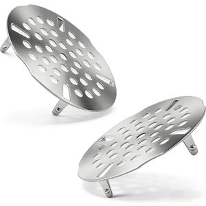 3 Inch Drain Cover Kitchen Sink Strainer, Kitchen Sink Strainer, Commercial Sink Drain, Flat Strainer, Durable Sink Strainer Basket, Replacement Drain Cover on 3-Inch Drain Pipe, 2-Pack