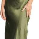 Realtix Satin Silk Backless Tube Tops Maxi Dress for Women Low Back Hollow Out Elegant Strapless Long Dresses Wedding Guest (Medium, Olive)