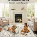 AMADA HOMEFURNISHING 8x10 Area Rugs, Low-Profile Large Washable Area Rug with Non-Slip Backing & Durable Edge Binding, Vintage Rugs for Living Room, Bedroom, Dinning Room