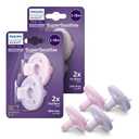 Philips Avent Soothie 3-18 Months Orthodontic Baby Pacifiers, 100% Silicone Pacifiers, One Piece, BPA-Free, 2 Lilac and 2 Pink, 4 Pack, Model SCF192/70 (Lilac/Pastel Pink)