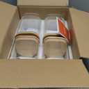 ComSaf Glass Storage Containers with Lids, 37fl.oz Glass Jars with Lids, Clear Food Storage Jar, Glass Canister for Pantry Cookie Flour Cereal Rice Sugar Tea Coffee Beans Spice, Square Set of 4
