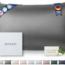 RENESSY Premium Silk Pillowcase 100% Organic Mulberry Silk, 22 Momme, Grade 6A - Oeko-Tex Certified in Germany - Luxury for Hair & Skin, 1 Piece (Standard, Graphite Grey)