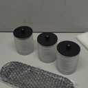 3 Pack Qtip Holder - Bathroom Organizers and Storage, Cotton Round Holder Floss Pick Holder Cotton Ball Holder with Tray, Glass Apothecary Jars with Lids, Cotton Pad Holder Set -clear b D