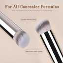 2 x Travel Size Concealer Brush Flat Top, Mini Makeup Brush for Under Eye Spot Blemish, Soft Vegan Synthetic Bristles, No Shedding, Liquid Cream Powder Blending, Compact Brush 5.95" (270L)