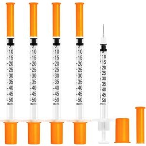 1/2ml 31G 5/16 Inch Measuring Syringes Lab Supplies, Individually Sealed Wrapped - Pack of 20