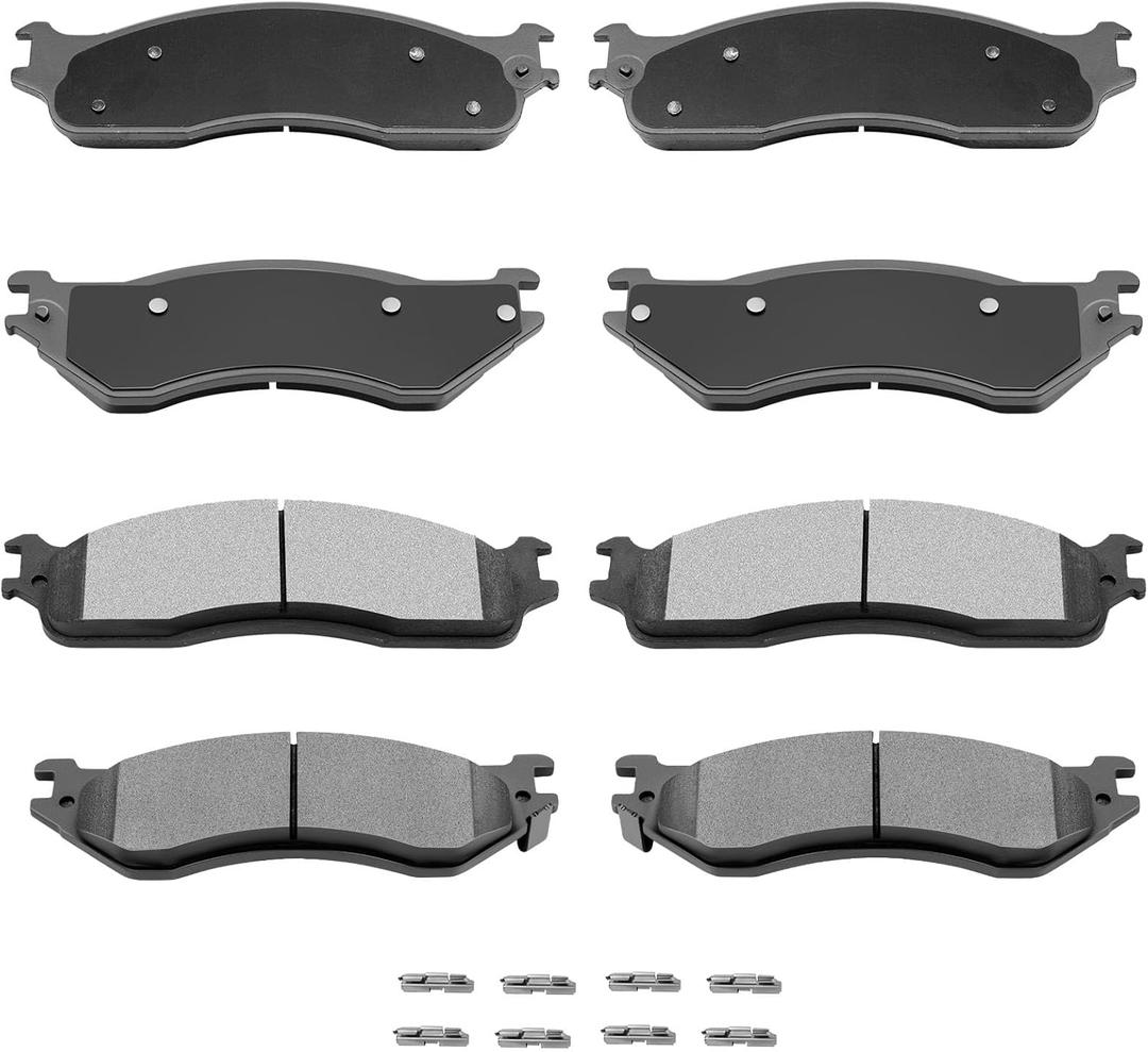 AUTOMUTO 8PC Front & Rear Semi-Metallic Disc Brake Pads Set D702 D965 For Dodge Ram 1500 2006-2008,For Dodge Ram 2500 2003-2008,For Dodge Ram 3500 2003-2008