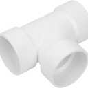 3IN PVC DWV Sanitary Tee 3-Way PVC Pipe Fittings Adapter Furniture Build Grade SCH40 PVC Elbow Fittings Connector for Drain, Waste, Vent