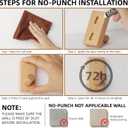 birosnsy 4 Pack Wood Hooks Wall Natural Wooden Space Saving No Damage Adhesive for Entryway Bedroom Kitchen Door for Hanging Coat Hat Towels Clothes Modern Home Decorative Gift (Beech)