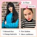 AISI QUEENS Clip in Bangs 100% Human Hair Extensions Brown Black Clip on Fringe Bangs with nice net Natural Flat neat Bangs with Temples for women One Piece Hairpiece (French Bangs, Ash Blonde)