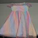 Arshiner Toddler Girls Tulle Summer Puff Sleeve Baby Girls Tutu Princess Party Casual Dress 2-6Y (Rainbow, Size 2)