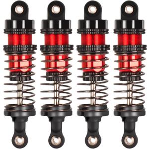 72mm Shocks Oil Shock Absorber RC Shock Absorber Damper Set for 1/12 1/14 1/16 Scale RC Cars WLtoys 144001, 124019, 124018, MJX, SCY and HBX - 4Pcs 72mm Shocks (Black Red)