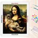 Mona Lisa and Cat Paint by Numbers Kit for Adults - DIY Classic Painting on Canvas 16x20 Inches, Acrylic Paint Set, Suitable for Beginners, Art for Home Decoration or Gifts