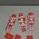 Thyle 3 Pcs Valentine Nutcracker Soldier 7 in Wooden Traditional Valentine Nutcrackers Figures Wood Veneer Tabletop Decoration for Desktop Fireplace Collectible Gifts(Red and Pink)
