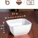 DELLING 6 Oz Porcelain Ramekins Set of 5, Square Souffle Dishes Oven Safe - White Ceramic Creme Brulee Ramekins for Baking, Dishwasher Microwave Freezer Safe Dessert Cups for Pudding Custard