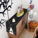 Linen Halloween Table Runner 72 Inches Long, Halloween Home Kitchen Dining Room Table Decor, Christmas Xmas Winter Holiday Decorations and Supplies for Home