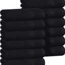 BOUTIQUO Ultra Soft Cotton Washcloths, Contains 12 Piece Face Cloths 12x12 inch, Ideal for Everyday use Face Towels, Compact & Lightweight Multi Purpose Washcloths - Black