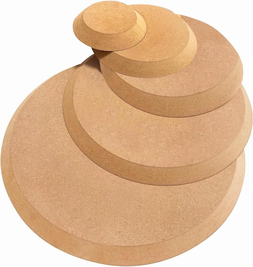 GeryVtee Ceramics Plate Forming Molds - 5 Pcs Round Slump Molds for Clay, Handbuilding Plates - Wooden Pottery Tools and Supplies