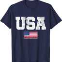 USA Men Women Patriotic American US Flag July 4th T-Shirt, 2XL