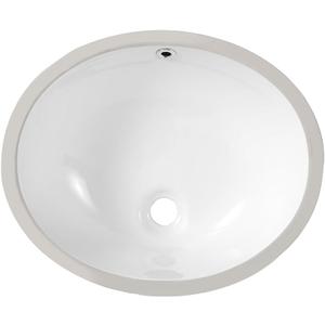18"x15" Oval Shape Undermount Bathroom Vessel Sink, Ceramic White Vanity Top Sink with Overflow