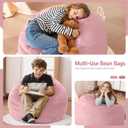 2FT Bean Bag Chair,2' Bean Bags with Handle,Small Beanbag Chair | Comfy Beanbag with Memory Foam Filled,Teardrop Bean Bag Sofa with Washable Velvet Cover for Bedroom,Living Room-Light Pink, 2FT-28"x28"x22"