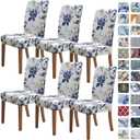 SPRINGRICO Chair Covers for Dining Room 6 Pack, Stretch Dining Chair Cover, Washable Spandex Kitchen Parsons Chair Slipcovers, Removable Seat Protector for Home or Party (Set of 6, Garden of Eden)