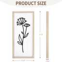 White Floral Bathroom Wall Decor Set of 4, Wood-Framed 3D Gallery Wall Art, Rectangular