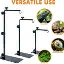 Adjustable 13-29 inch Metal Reptile Lamp Stand Versatile Floor Light Holder for Terrarium Heat Lamps & Dome Shades, Perfect for Glass Reptile Enclosures & Heating Bulbs.